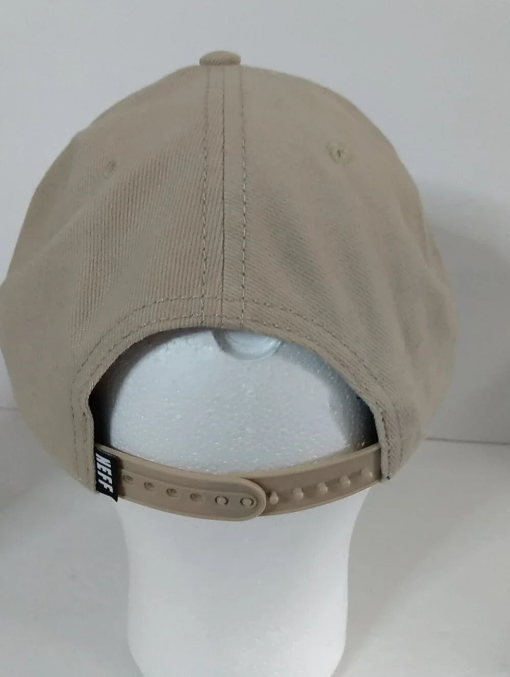 Original NEFF Co Snapback Hat Tan w/ Patch Beige Adjustable Skater Surfer Cap
